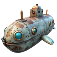 extraordinary artistic Submarine Exploring Abyss Isolated Transparent Background high resolution png