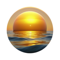 wonderful minimalist Sunrise Over Ocean Cutout Golden Hues Transparent Background detailed png