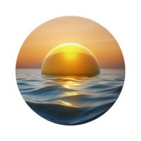magnificent abstract Sunrise Over Ocean Cutout Golden Hues Transparent Background original png