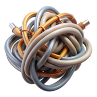 serene rustic Tangled Wires Electrical Concept Transparent Background authentic png