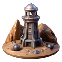 extraordinary classic Terraform Tower Cutout Isolated on Transparent Background premium png