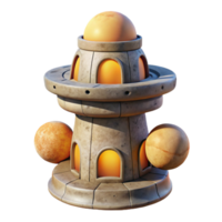 stunning artistic Terraform Tower Cutout Isolated on Transparent Background exclusive png