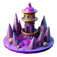 dramatic rustic Terraform Tower Cutout Isolated on Transparent Background premium png