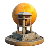 vibrant rustic Terraform Tower Cutout Isolated on Transparent Background high quality png