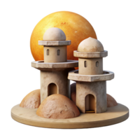 dramatic classic Terraform Tower Cutout Isolated on Transparent Background exclusive png