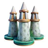 elegant creative Three Terraform Towers Isolated on Transparent Background high resolution png