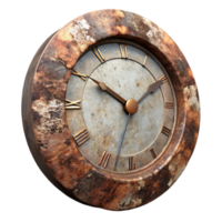 impressive rustic Time Decaying Clock Face Isolated with Rust Effect high quality png