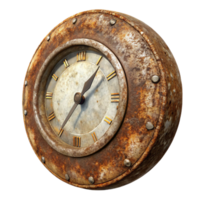 wonderful abstract Time Decaying Clock Face Isolated with Rust Effect genuine png