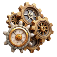 impressive creative Timeless Clockwork Fragments Transparent Background with High Contrast detailed png