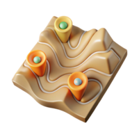 beautiful artistic Topographic Map Fragment with Labels Isolated Element Clear Information high quality png