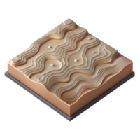wonderful minimalist Topographic Map Isometric View Cutout Transparent Background high resolution png