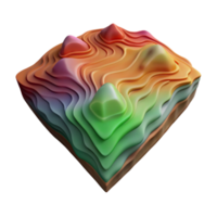 wonderful abstract Topographic Map with Elevation Colors Isolated authentic png