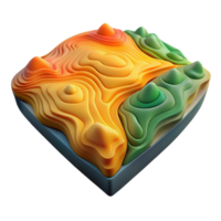 magnificent abstract Topographic Map with Elevation Colors Isolated high resolution png