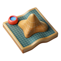 serene modern Topographic Map with Grid Cutout Accurate Measurements high quality png