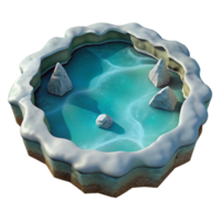magnificent rustic Top View Frozen Lake Ice Formation Cutout Transparent Background high quality png