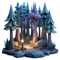 elegant contemporary Twilight Forest Isolated Transparent Background genuine png