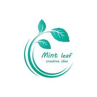 Mint leaf logo prodack element template and symbol vector