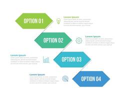 4 process infographic arrows design template. Planning, Marketing, Strategy and Business presentation. illustration. vector
