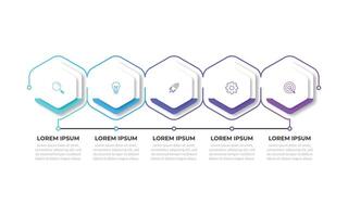 Infographic thin line design with icons and 5 options or steps. Infographics for business concept. Can be used for presentations banner, workflow layout, process diagram, flow chart, info graph vector