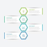 Business infographic template. 4 Step timeline journey. Process diagram, 4 options on white background vector