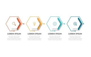 Business infographic template. 4 Step timeline journey. Process diagram, 4 options on white background, Infograph elements vector