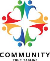 Community logo representing diversity and teamwork logo vector