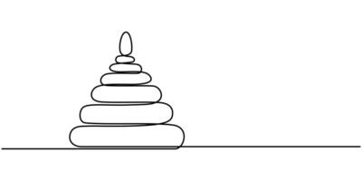 abstract children's Pyramid, toy Continuous One Line Drawing vector