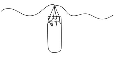 Punchbag continuous one line drawing vector