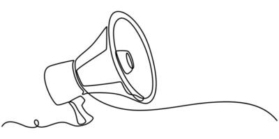 Megaphone Continuous One Line Drawing Icon vector
