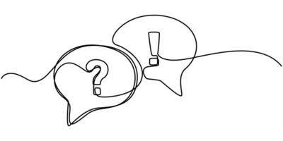 QNA icon set for ui designs on white background continuous one line drawing vector