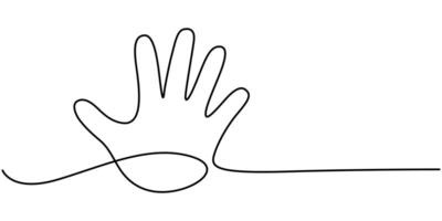 child handprint continuous on line drawing vector