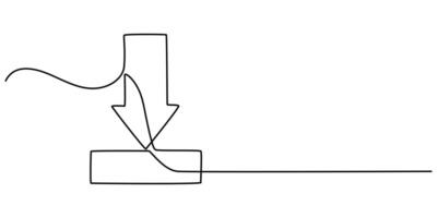 Continuous on line drawing download icon vector