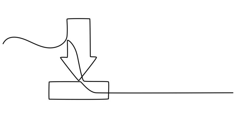 Continuous on line drawing download icon