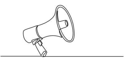 One Continuous Line Drawing of Announcement Icon, Single Line Illustration vector