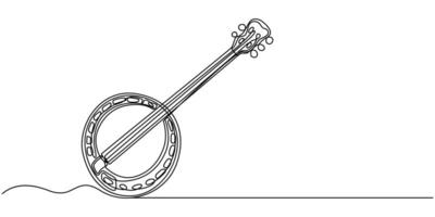 banjo simple continuous one line drawing illustration.Simple Illustration for Minimalist Design vector