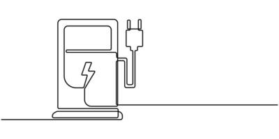 Continuous One Line Drawing of Charging Icon Hand Drawn Symbol Illustration vector