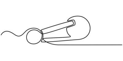 Safety Pin in continuous one line drawing one line draw design illustration vector