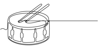 Playful Line Illustration for Beginning Drummer Continuous One Line Drawing vector