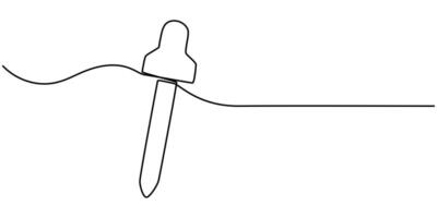 Dropper icon continuous on line drawing. vector