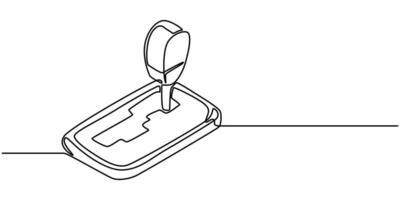 Concept showing the design process of a complex gearbox using a technical pro illustration.continuous on line drawing vector