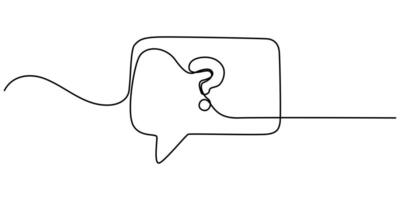 Question and Answer illustration continuous one line drawing vector