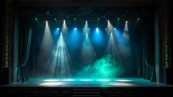 Concert Event Stage with Night Spotlights Setup photo