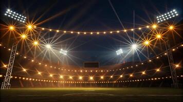 Stage Scene Setup for Nighttime Concert in Stadium photo
