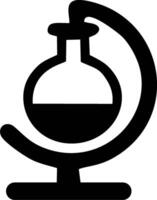 Global science research A flask on a world globe vector