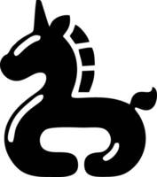 Black and White Silhouette of a Unicorn Pool Float vector