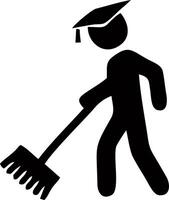 Graduated Student Working with a Rake vector