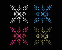 A set of square frames in art deco style, geometric Vintage tile patterns vector