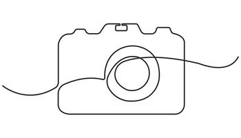 camera continuous one line drawing, Digital camera one line drawing. illustration gadget technology concept, Camera Single Line Icon vector