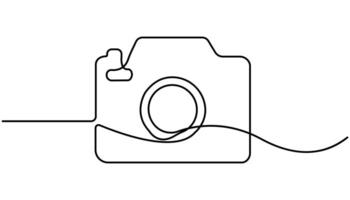 camera continuous one line drawing, Photography Web Banner with Continuous Line Icon vector
