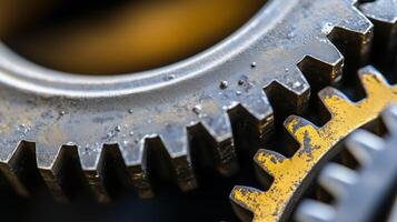 Close-Up Of Machine Gears. A display of mechanical synergy and precision. photo